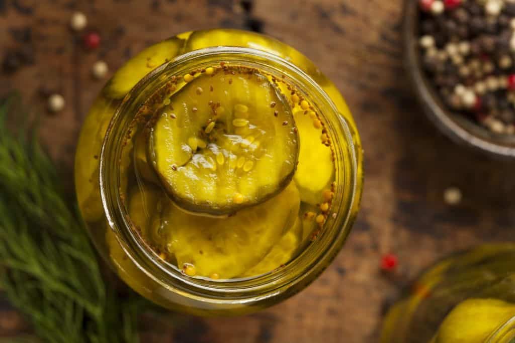 cut pickles in bottle