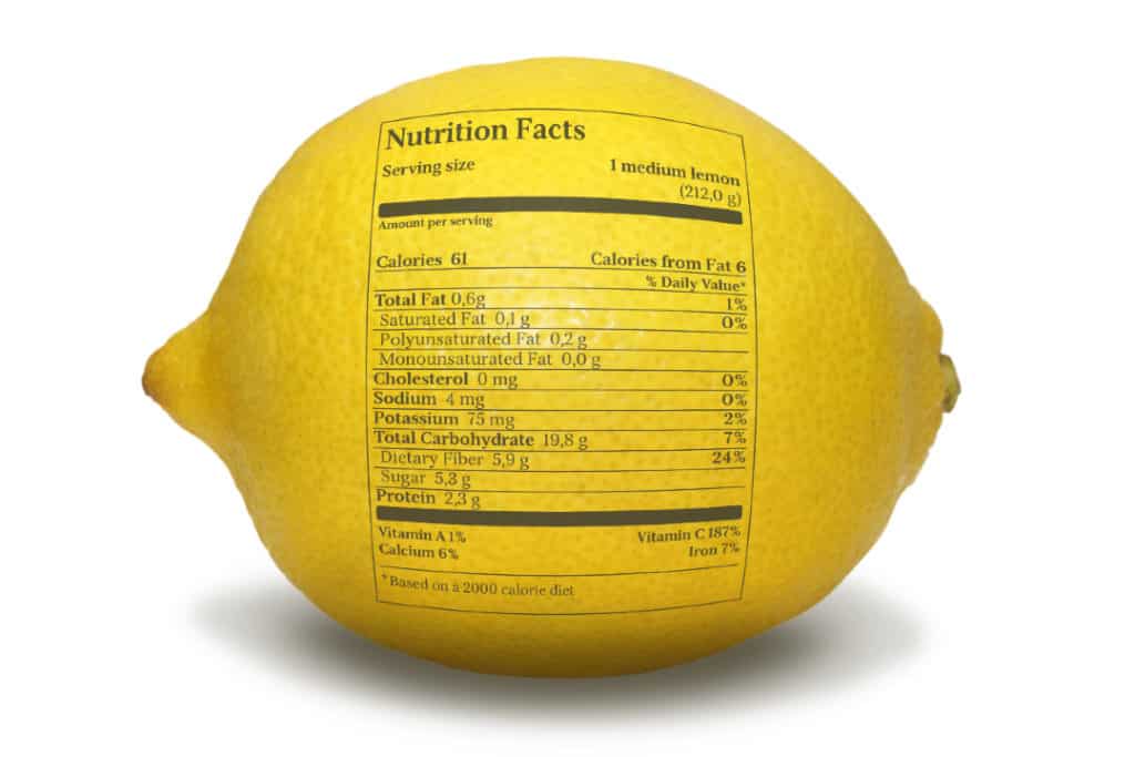 lemon nutrition facts